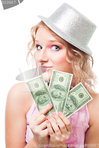 Image of Magician woman with dollars
