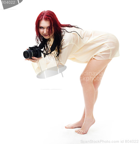 Image of Seductive woman photographer