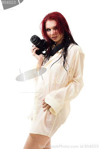 Image of Sexy woman photographer