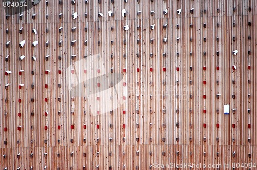 Image of wood texture of modern house at winter