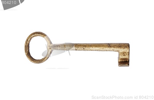 Image of Golden key isolated with path