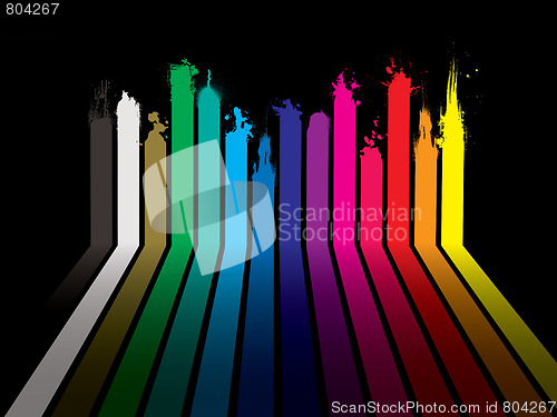 Image of rainbow paint dribble black