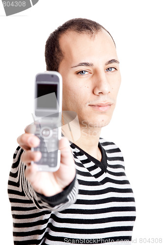 Image of Showing a cellphone