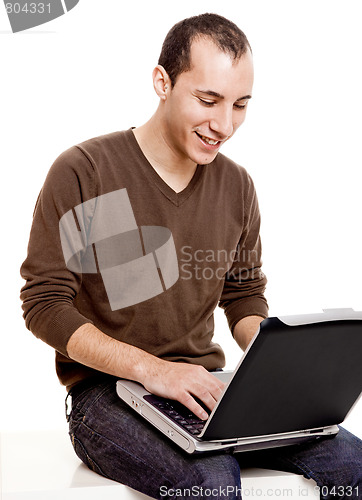 Image of Working with a laptop