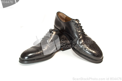 Image of Black men's leather shoes