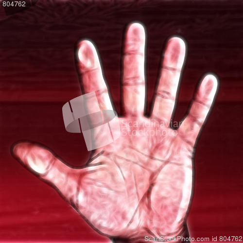 Image of abstract scene with human hand