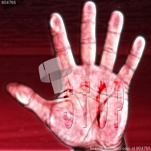 Image of abstract scene with human hand