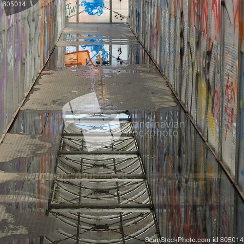 Image of Footbridge with graffiti