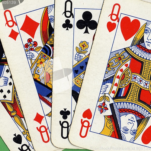 Image of Poker of queens cards