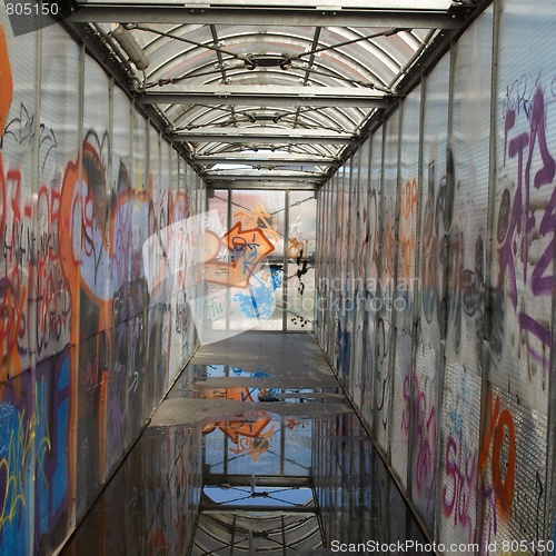 Image of Footbridge with graffiti