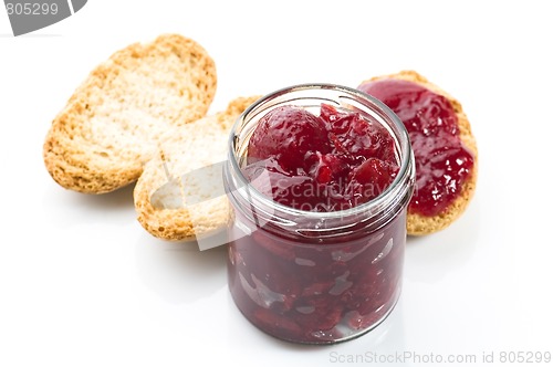 Image of Breakfast of cherry jam on toast