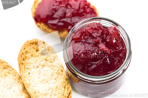 Image of Breakfast of cherry jam on toast