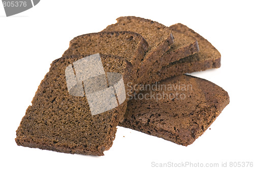 Image of  Black bread isolated on white