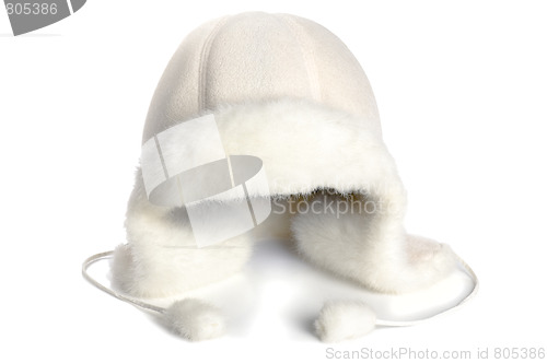Image of Cap with ear-flaps isolated on a white