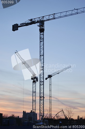 Image of Three Building Cranes