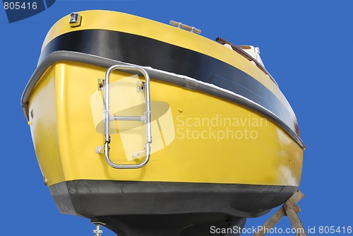 Image of Stern of Yellow Boat