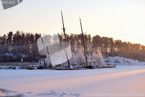 Image of Frozen Boat