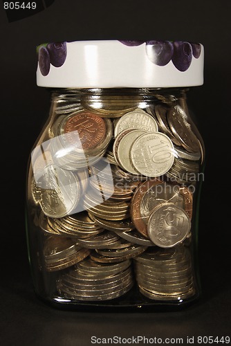 Image of Coins in a Jam Pot