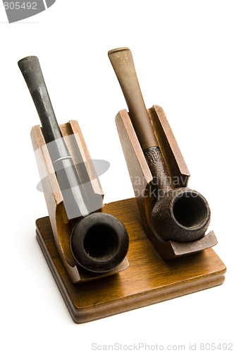 Image of two pipes in pipe rack