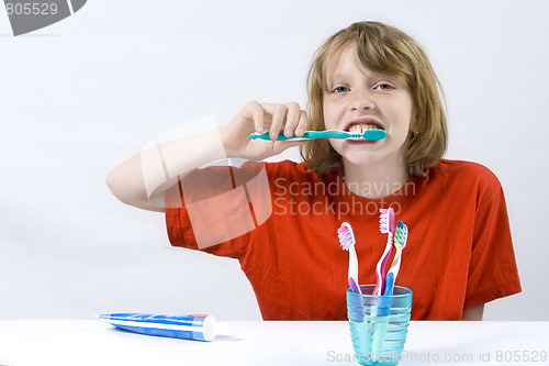 Image of Children brushing teeth