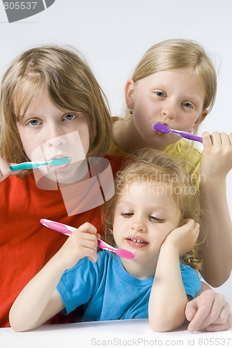 Image of Children brushing teeth