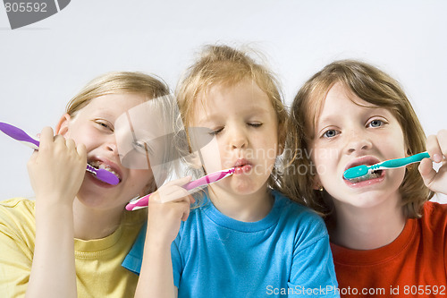 Image of Children brushing teeth