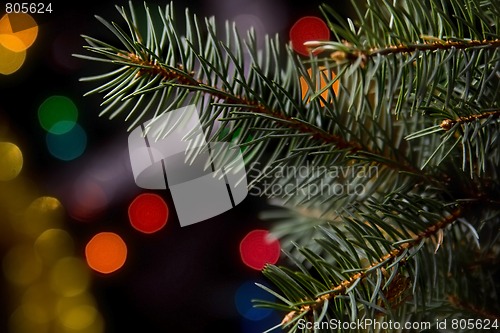 Image of Christmas decorations on black