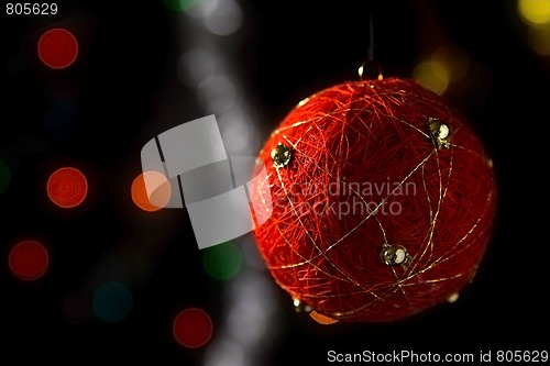 Image of Christmas decorations on black