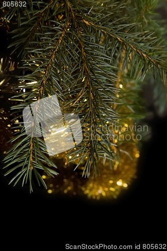 Image of Christmas decorations on black