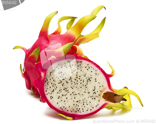 Image of Exotic Thai Fruit. Dragon fruit - Geow Mangon.