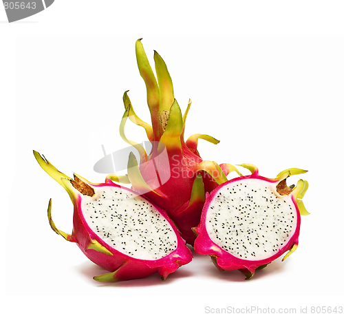 Image of Exotic Thai Fruit. Dragon fruit - Geow Mangon.