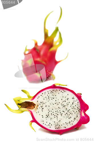 Image of Exotic Thai Fruit. Dragon fruit - Geow Mangon.