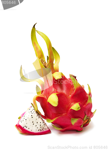 Image of Exotic Thai Fruit. Dragon fruit - Geow Mangon.