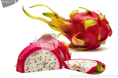 Image of Exotic Thai Fruit. Dragon fruit - Geow Mangon.