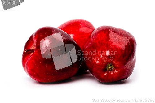 Image of three red apples
