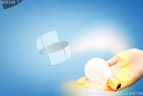 Image of Background with lit lightbulb