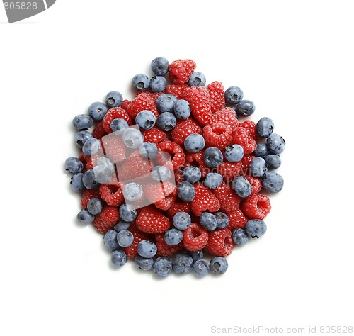 Image of Fresh mixed berries isolated on white