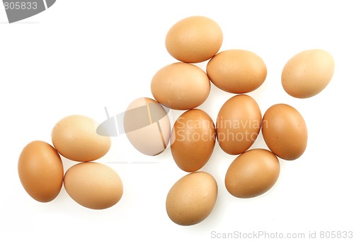 Image of eggs isolated on white