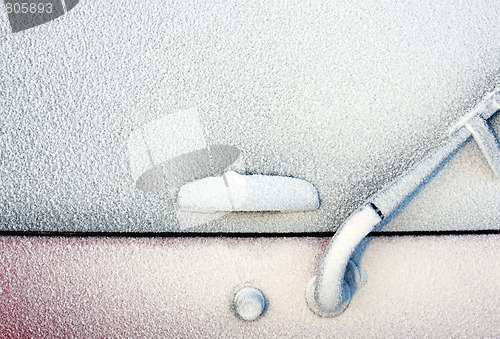 Image of Detail of a frozen car