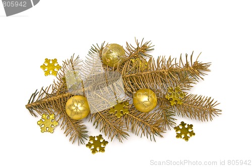 Image of Golden Christmas decorations