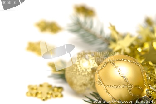 Image of Golden Christmas decorations