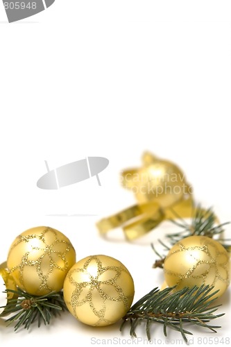 Image of Golden Christmas decorations