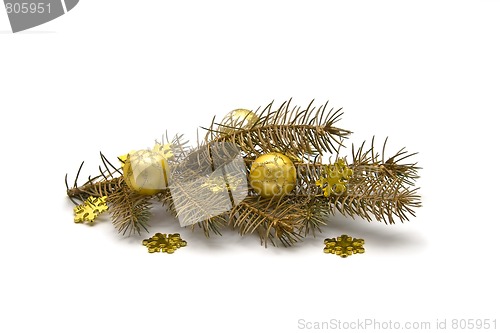 Image of Golden Christmas decorations