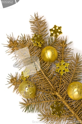 Image of Golden Christmas decorations