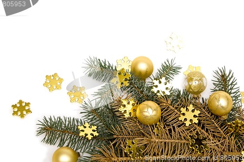 Image of Golden Christmas decorations