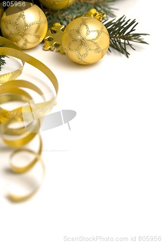 Image of Golden Christmas decorations