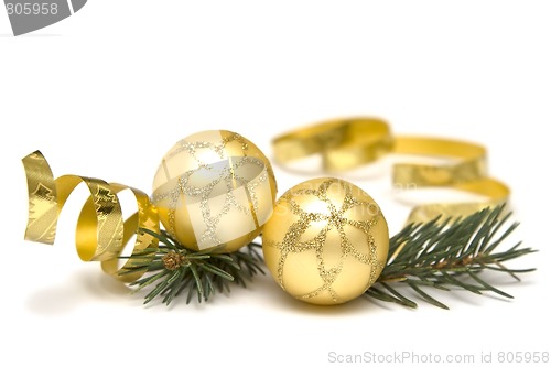 Image of Golden Christmas decorations