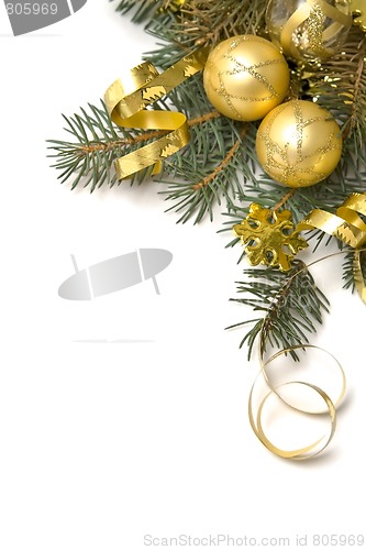 Image of Golden Christmas decorations