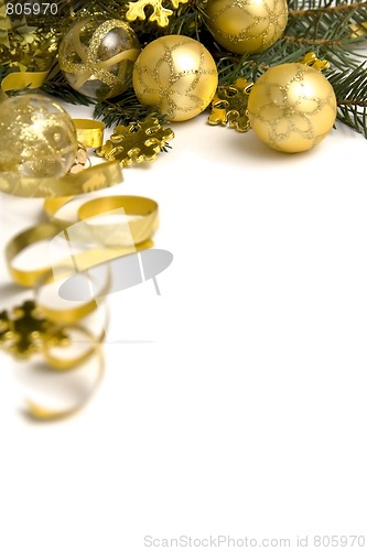 Image of Golden Christmas decorations