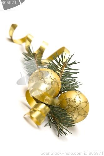 Image of Golden Christmas decorations